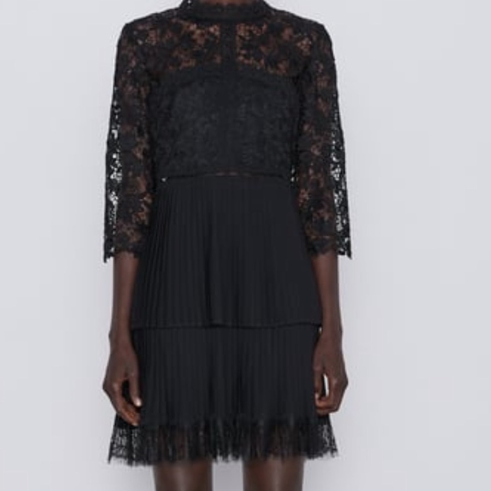 Zara size xl black lace dress